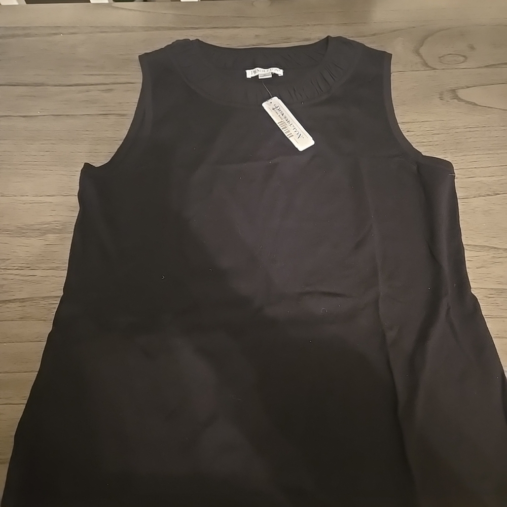Womens Black Pendleton Sleeveless Shirt Size XL 100% Wool